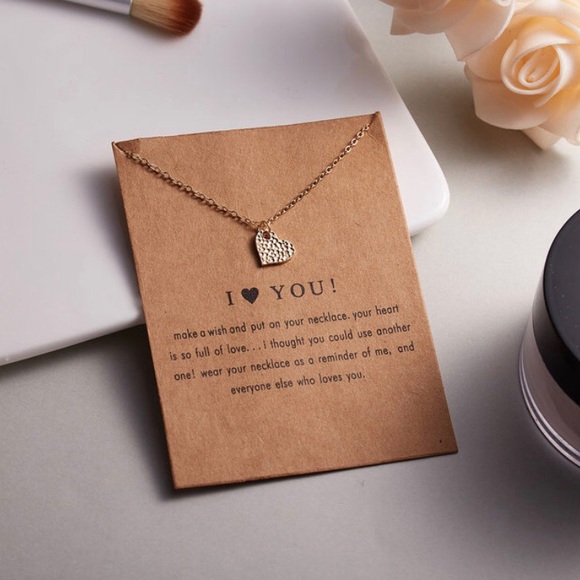 ⚡️2 for $15 Dainty Gold Tone “I 🖤 You” Necklace - Picture 5 of 6